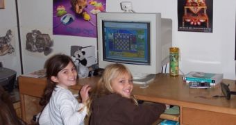 Children playing computer games