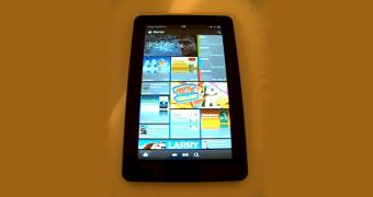 Amazon Kindle Fire tablet running Android Marketplace