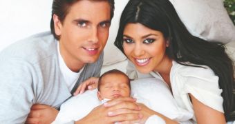 Kourtney Kardashian with Scott Disick and son Mason Dash