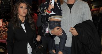 Kourtney Kardashian, Scott Disick and son Mason in Paris, where Scott reportedly proposed