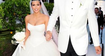 Kim Kardashian and Kris Humphries on their wedding day: the marriage lasted just 72 days