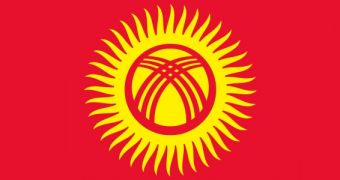 The flag of the Kyrgyztan Republic