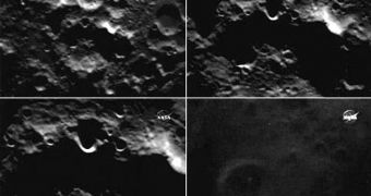 Visible light images of the Cabeus crater, taken during LRO's final approach