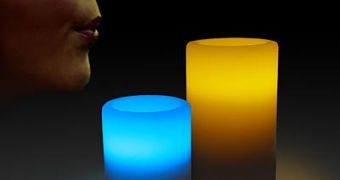 These candles can be turned on and off with a puff