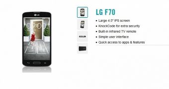 LG F70 goes official at Optus in Australia