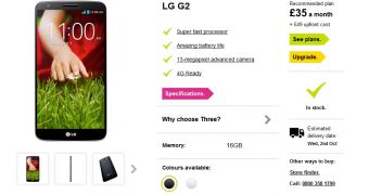 LG G2 now available at Three UK