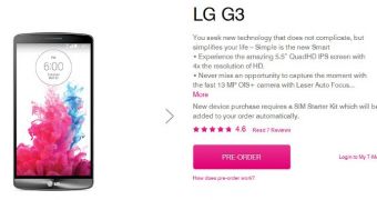 LG G3 pre-order page