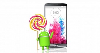 LG G3 and Android 5.0 Lollipop mascot