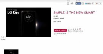 LG G3 emerges on LG's website