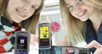 LG KF600 presented by two cute girls