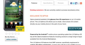 LG Optimus 3D at Optus Australia