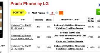LG Prada 3.0 pricing options