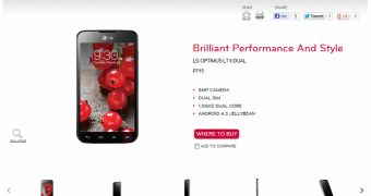 LG lists Android 4.3 on its website