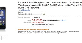 LG Optimus Speed (Optimus 2X) at Amazon Germany