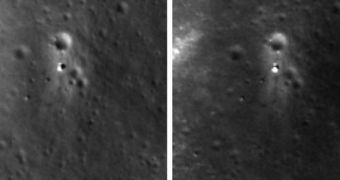 LRO images of a site in Mare Imbrium where the CNSA Chang'e-3 lander and Yutu rover are currently conducting their missions