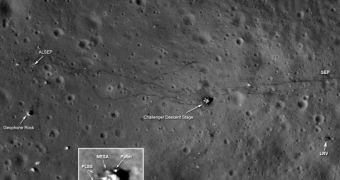 This LRO image shows the Apollo 17 landing site