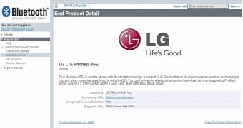 LG L-05E at Bluetooth SIG