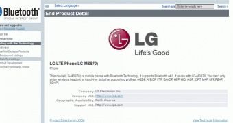 LG MS870 at Bluetooth SIG