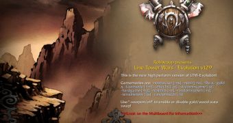 The loading screen of a fantastic Tower Wars map