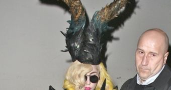 Lady Gaga dons horn-shaped hat for outing in London