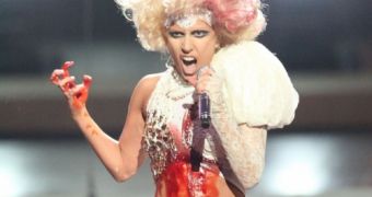 Lady Gaga performing “Paparazzi” at this year’s VMAs