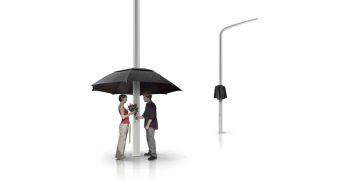 Lamp Posts Should Turn Into Giant Umbrellas, Save You from the Rain
