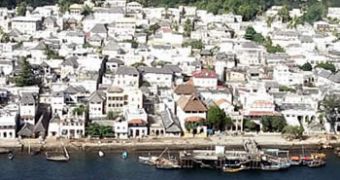 Aerial view of Lamu