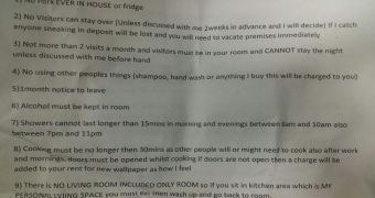 Landlord imposes strict rules for tenants
