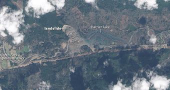 Landsat 8 image of a deadly landslide in Oso, Washington, snapped on March 23, 2014