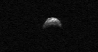This is a low-resolution image of the 400-meter-wide 2005 YU55 asteroid