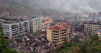 Images of the devastation produced by the Sichuan earthquake in the vicinity of the epicenter