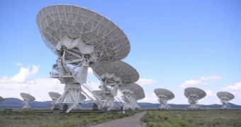 This image shows some of the antennas at the VLA  installation