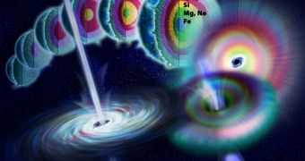Artist's rendering of how gamma-ray bursts occur