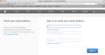Apple phishing site