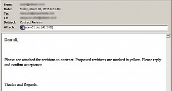 Fraudulent email sent to victims