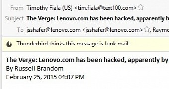 Email to Lenovo employees has been intercepted