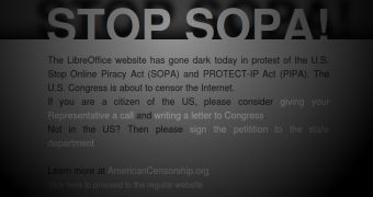 LibreOffice website fights against SOPA and PIPA