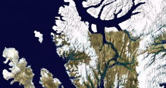 Satellite photo montage of Axel Heilberg Island