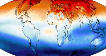 This is a map of methane concentrations in Earth's atmosphere