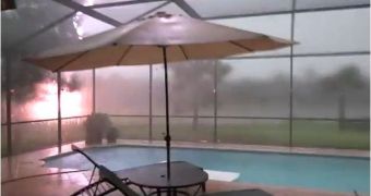 Lightning Strikes, Causes Fireball [Video]