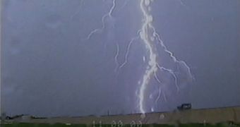 This lightning struck within 515 feet of space shuttle Atlantis