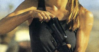 Linda Hamilton as Sarah Connor, one of the toughest female characters in the history of cinema
