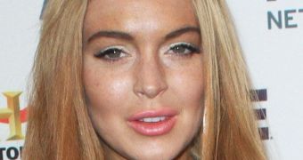 Lindsay Lohan at the A&E television upfronts, looking worse for wear