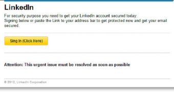 Fake notification from LinkedIn