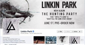 The Facebook page of Linkin Park was hacked