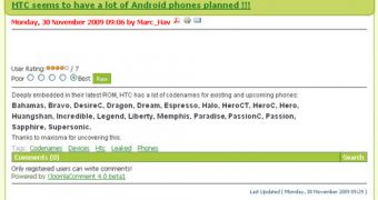 HTC's list of future Android devices leaked