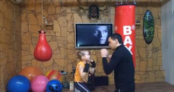 Young boxer from Kazakhstan trains