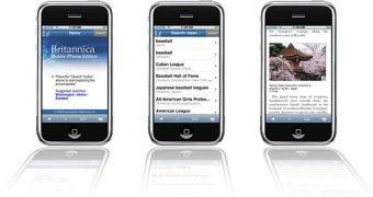 The Encyclopedia Britannica iPhone interface