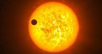 Artist's rendition of the exoplanet CoRoT-9b