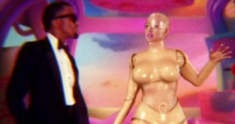 Amber Rose is Kanye West’s robotic lover in lost “RoboCop” music video